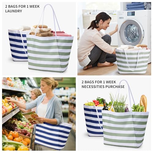 Image of KALIDI Beach Tote Bag Women Large Waterproof Sandproof Shoulder Handbag Packable Grocery Bag Hobo Purse for Picnic Vacation