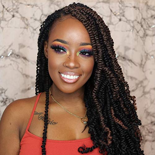 Toyotress Spring Twist Crochet Hair - 18 Inch 7 packs (140 Strands) Ombre Pre-Twisted Spring Twists Crochet Braids, Pre-looped Super Soft Synthetic Braiding Hair Extension (18 Inch, T30)
