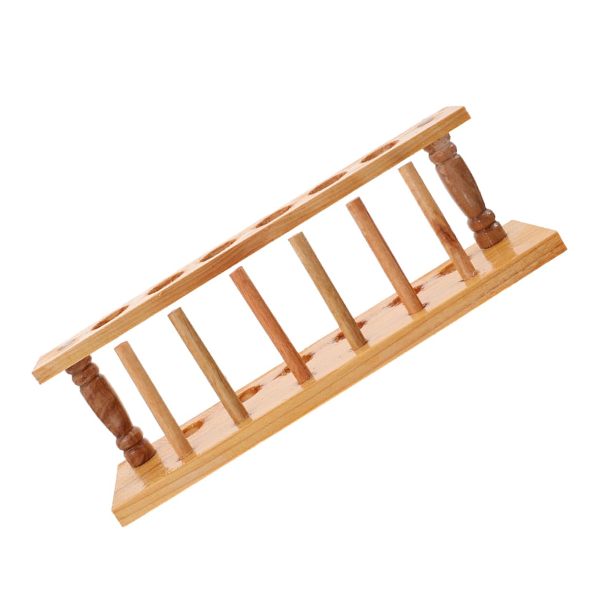 Cabilock 5 Piezas Gradilla Para Tubos De Ensayo De Madera Agujero Estante Pararse Muestras Azul Soporte Para El Tubo De Ensayo Apoyo Experimento Titulares Rejilla Para Tubos Marrón