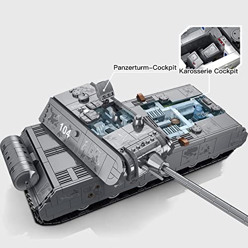 Panzer Bausteine Technik Modell, Tank Militär klemmbausteine Spielzeug Bausatz mit Figuren, Modular Buildings Kompatibel… – Bild 4
