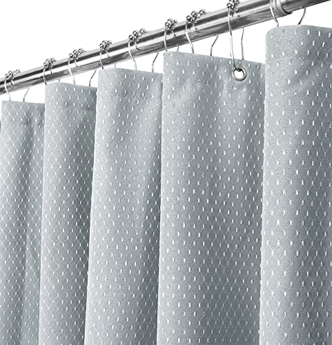 Yimobra Waffle Weave Shower Curtain, Heavy Duty Fabric Cloth, Waterproof, Machine Washable, Hotel Spa Luxury Quality, 72 X 72 Inches For Standard Bathroom And Shower, 12 Metal Grommet Hooks, Gray #TOP29