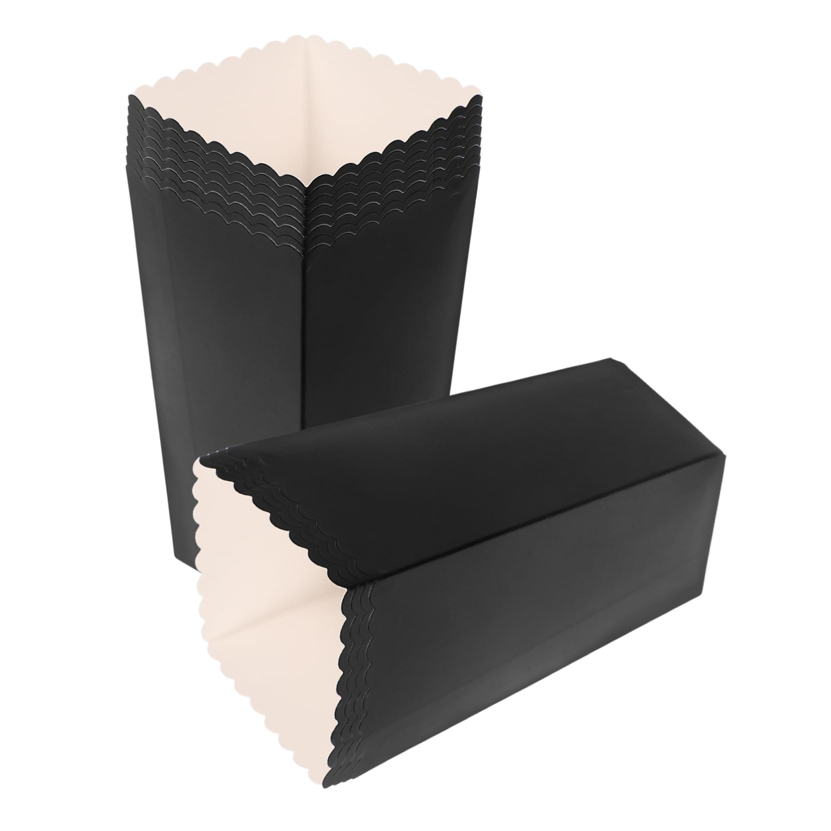 PRETYZOOM 48pcs Boxes Food Packaging Box Popcorn Reusable Microwavable for Snack Treat Party Serving Mini Small Empty Favors Packing Supply French Fries Holder Paper Black