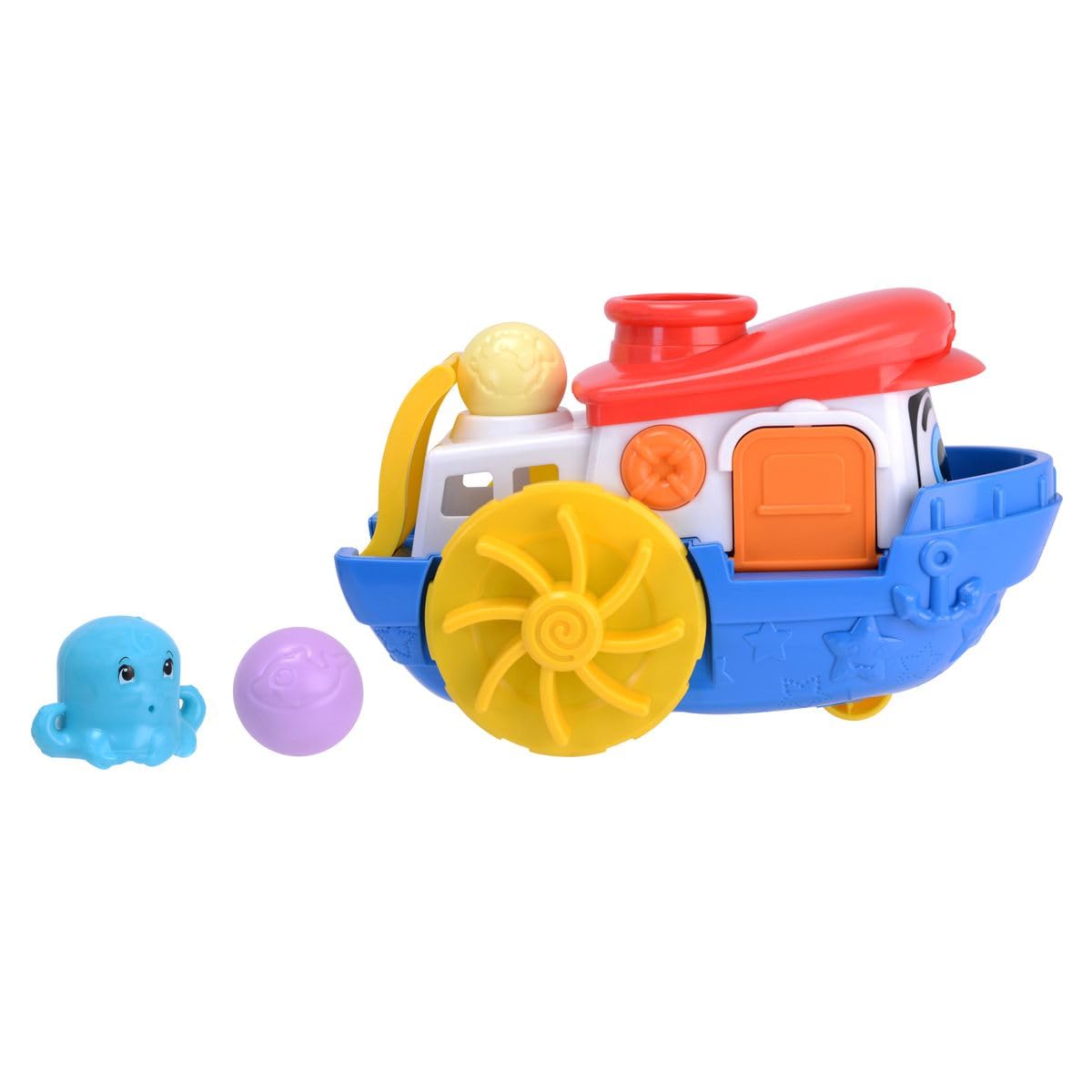 Dickie Toys ABC - Wasserspielzeug Sammy Splash - (30 cm) ab 1 Jahr, buntes Boot mit Zubehör & Spritzfunktion, Badespielzeug für Kinder & Babys ab 12 Monate