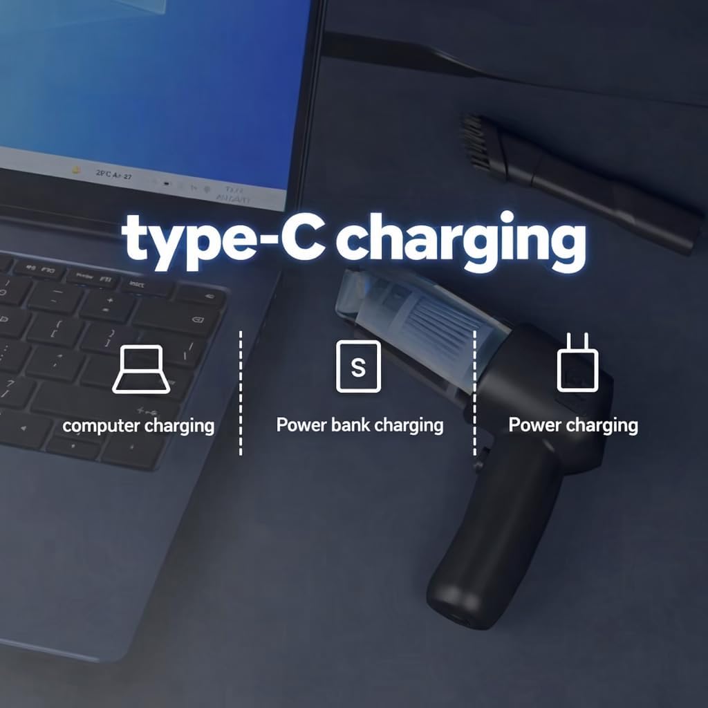 Handheld Car Vacuum Cleaner for AAA, Mini Portable Cordless Vacuum for Car Interior, Compact Handheld Cleaner for Auto & Home,A Black