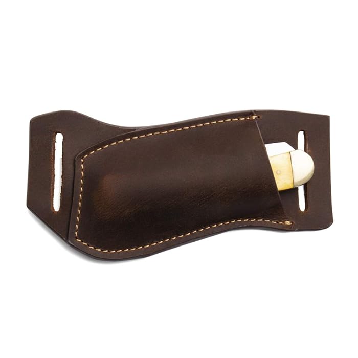 Buy Gentlestache Leather Pocket Knife Sheaths for Belt, Folding Knife