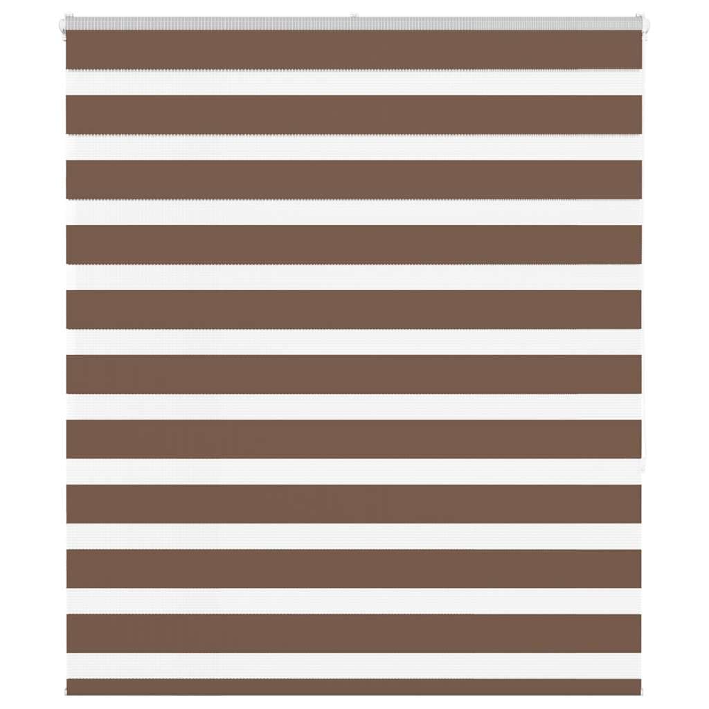Doppelrollo Braun 130x150 cm Polyester, Jalousie Rollo Plissee Raffrollo mit Sichtschutz Sonnenschutz Verdunkelung, Blickdicht, Klemmfix ohne Bohren für Schlafzimmer Wohnzimmer Büro innen