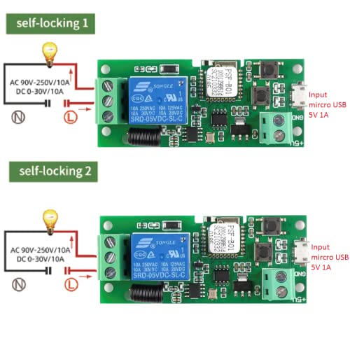 WiFi Wireless Smart Switch Relay Module for Smart Home 5V 5V/12V,Ba Applied to Access Control, Turn on PC, Garage Door (5v) - Image 5