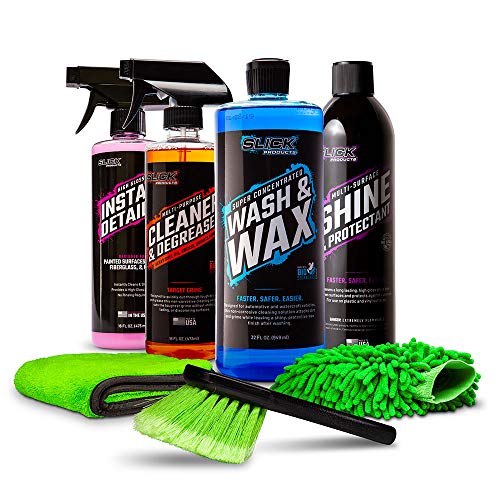 Slick Products Street Cleaning Kit Bundle for car, Truck, Motorcycle, Scooter, RV, Motorhome, Trailer, and More.