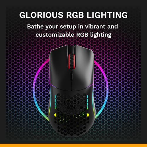 Image of GLORIOUS Model O Classic Wireless PC Gaming Mouse - Low Latency, 19k DPI Sensor, Lightweight Honeycomb 69g, Customizable RGB, 100M Click Mechanical Switches, Programmable Buttons - Black