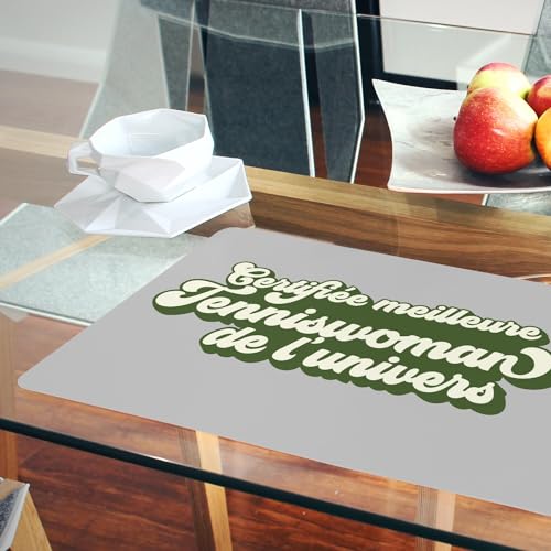 Sets de table souples gris grand format napperons liège 39,5x28,5 cm pour cuisine - 6