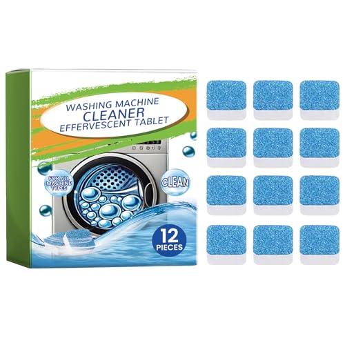 KOAHDE Pastillas de limpieza para lavadoras, limpieza profunda de la lavadora, limpiador de lavadora, pastillas de limpieza profunda profesionales, 12 unidades