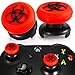 Playrealm FPS Bâton Prises de Pouce Thumbstick Grip et Prolongateur Texture 3D Caoutchouc Silicone Poignée Couvrir 2 ensembles pour Xbox Series X/S & Xbox One Manette (Bioh Rouge)