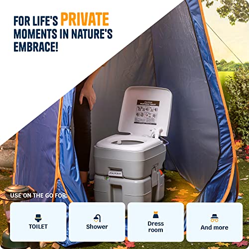 Alpcour-Portable-Pop-Up-Tent--Privacy-Tent-for-Portable-Toilet-Shower-and-Changing-Room-for-Camping-and-Outdoors--Spacious-Extra-Tall-and-Waterproof-with-Utility-Accessories-Sturdy-and-Easy-Fold