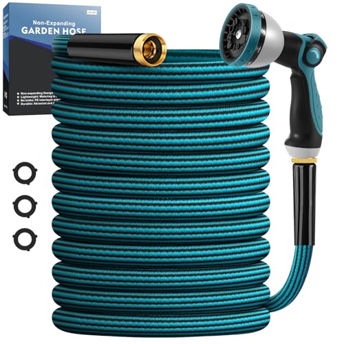 Garden Hose 50ft, Non-Expanding Water Hose Ultra...
