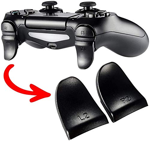 eXtremeRate 2 Paar L2 R2 Tasten Trigger Extender für Playstation 4 PS4 JDM-030 Controller u0096 Schwarz