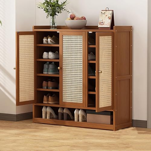Organisateur de chaussures en bambou autoportant pour grand rangement