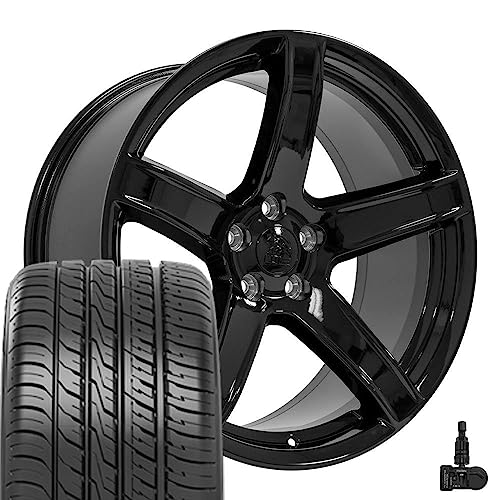 OE Wheels DG22 20 Inch Rims and Tires Fit Charger/Challenger SRT Hellcat Style 5x115 20x9 Gloss Black - Hollander 2640 - iMove Gen 3 AS 245/45-20 (Set of 4)