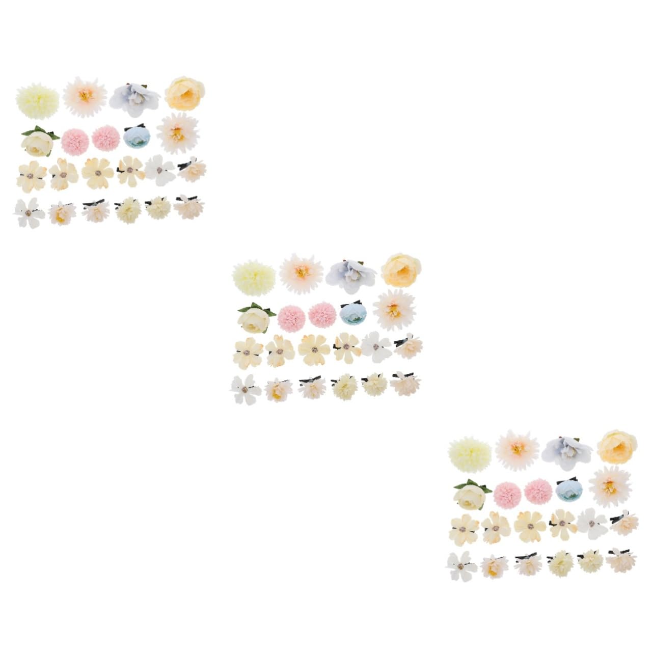 VICASKY 63pezzi Fermagli Per Forma Di Fiore Seta Accessori Eleganti Per Donne Ragazze e Bambine Perfetti Per Occasioni Speciali e Festività