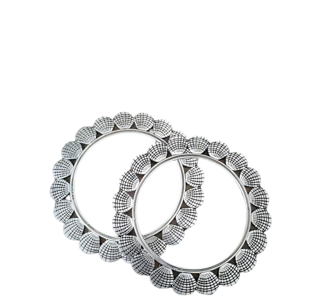 Trendy Oxidised Silver Plated Traditional Bangles for Wedding, Festival - Classic Kangan for Women and Girl (2.4) (B0DBPZSWT9) Amazon Price History, Amazon Price Tracker