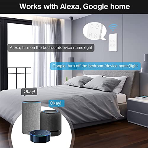 image for UseeLink Zigbee Smart Light Switch, Glass Touch Panel Wall Switches, M