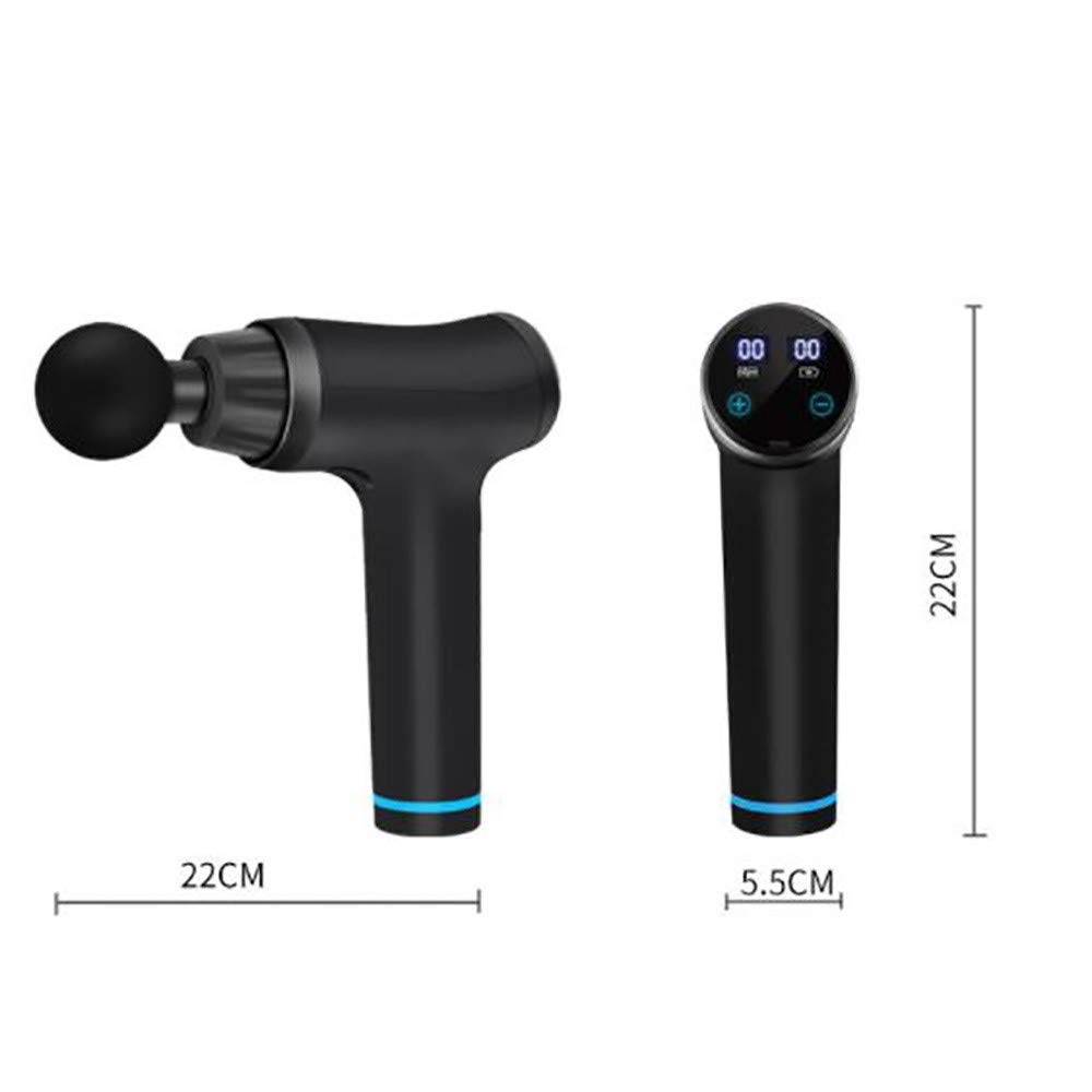 Pistola de Masaje Muscular,Masajeador de Músculos de Tejido Profundo 6 Cabezas de Masaje y Pantalla LCD, Ultra Silenciosos para Relajación Recuperación Fatiga