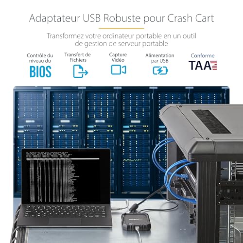 StarTech.com Adaptateur crash cart pour PC portable avec boîtier durable Console KVM USB avec transfert de fichier et acquisition vidéo Neuf - vue 5