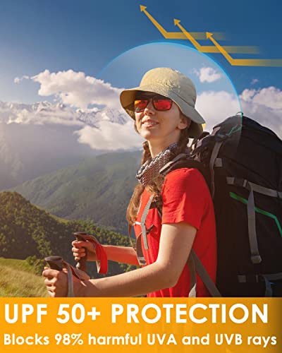 Brotou Sun Hats For Women/Men, Upf 50+ Wide Brim Bucket Hat, Waterproof And Foldable Boonie Hat With Uv Protection For Hiking Fishing Garden Safari Beach (Camouflage) #TOP2