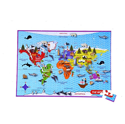 The Purple Cow - Mapedia World Map Jigsaw Puzzle - A Puzzle For Both At Home & On The Go! A Jigsaw Puzzle Of 100Piece (705) #TOP1