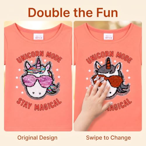 Image of Flip Sequin Unicorn Shirt Tee for Girls 3-12 Years