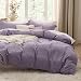 Bedsure Grayish Purple Duvet Cover Set with Zipper Closure, Washed Process Microfiber - Ultra Soft Full/Queen Size(90x90 inches)-3 Pieces (1 Duvet Cover + 2 Pillow Shams) Hypoallergenic