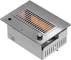 Churrasqueira a gás de embutir sem fumaça Dinoxx DXX 201 GN Grelha Uruguaia Inox