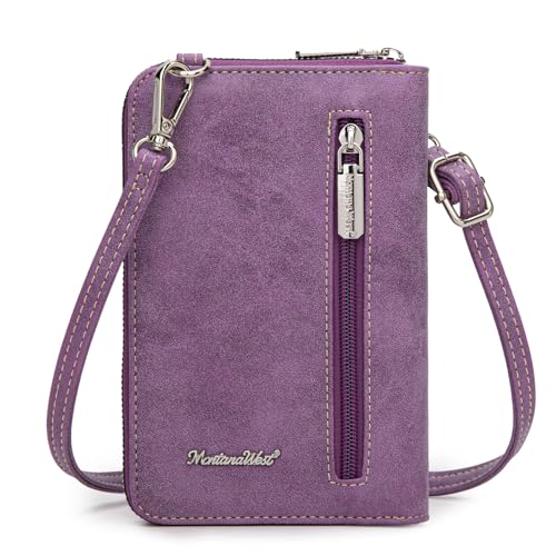 Image of Montana West Western Crossbody Phone Wallet for Women RFID Blocking Wallet Purse with Cash Slots & Zipper Pocket