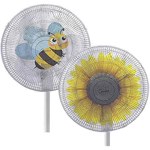 2 Pack Fan Cover Cartoon Fan Guard Net Safety Fan Filters Kid Finger Protector Summer Washable Children Finger Safety Fan Cover Cover