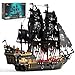 Produktbild JMBricklayer Piratenschiff Bauspielzeug mit Lichtern, Großes Pearl Piratenschiff Modellboot Klemmbausteine 40002, Aufregende Seeschlachten und Fluch des Untodes, Erwachsene Jungen Mädchen(1713 PCS)
