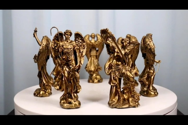 Set de siete arcángeles figuras de resina 4.75 pulgadas miniatura 6