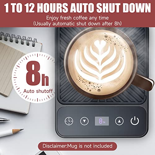 Image of Mug Warmer - Electric Coffee Mug Warmer for Desk with Temperature Display | Coffee Cup Warmer Auto Shut Off,Smart 6-Temperature Control, Coffee Accessories for Coffee Lovers, Black