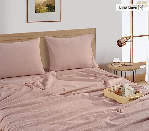 LANE LINEN Cotton Flannel Queen Bed Sheets Set - Brushed for Extra Softness - Durable Queen Size 100% Cotton Sheets Set - Cozy Flannel Bed Sheets Queen Size, Deep Pocket Queen Sheet Set - Sepia Rose - Thumbnail 4