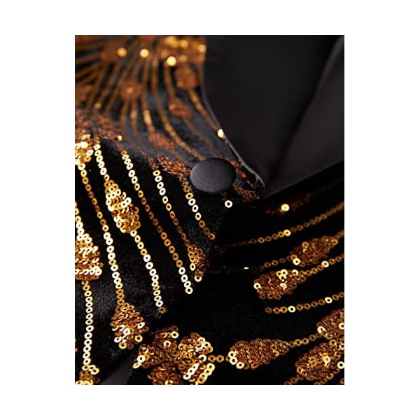 Pyiujtr Men's Sequins Velvet Shawl Lapels Stage Party Prom Wedding Dinner Suit Jacket Blazer