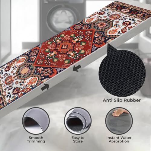 Image of MAXOSHINE Kitchen Mats for Floor Anti Slip Waterproof Feet Comfort Kitchen Runner Floor Mat Standing Desk Mat Floor Mats for Kitchen (120 * 40cm, 60 * 40cm) Set of 2
