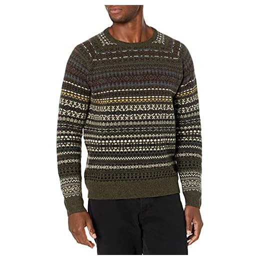 Goodthreads Men's Lambswool Crewneck Sweater, Fair Isle, X-Large