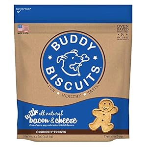 Buddy Biscuits 3.5 lbs. Bag of Crunchy Dog Treats Made with Bacon & Cheese