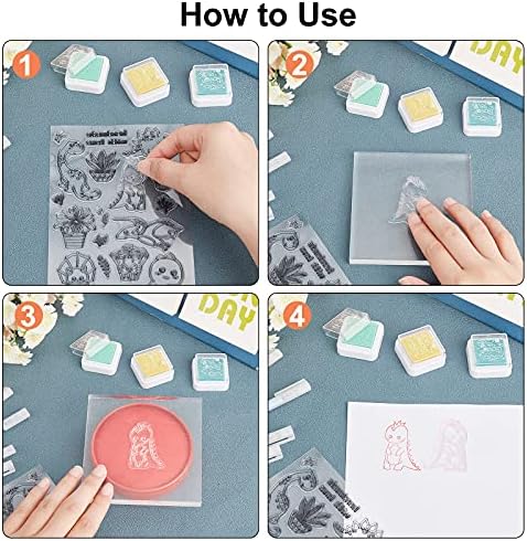 GLOBLELAND 9Pcs Animals Pattern Silicone Clear Stamps Rubber Postage Stamp Seal for Cards Making DIY Scrapbooking Photo Card Album Decoration, 160 x 110 mm