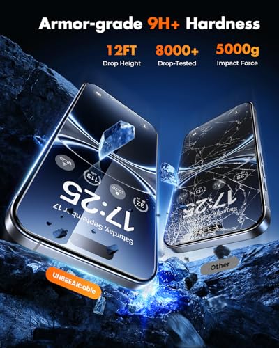 Image of UNBREAKcable for iPhone 16 Pro Screen Protector [Quick-Installation Box] 3-Pack 9H+ Hardness Shatterproof Tempered Glass [99.99% HD Clear] [Case Friendly] [Bubble Free] for iPhone 16 Pro 6.3 inch