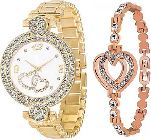 pass pass Beautifull Fashion Casual Golden Womens & Girls Analogue White Dial Wrist Watchs (B077Y1XGHW) Amazon Price History, Amazon Price Tracker