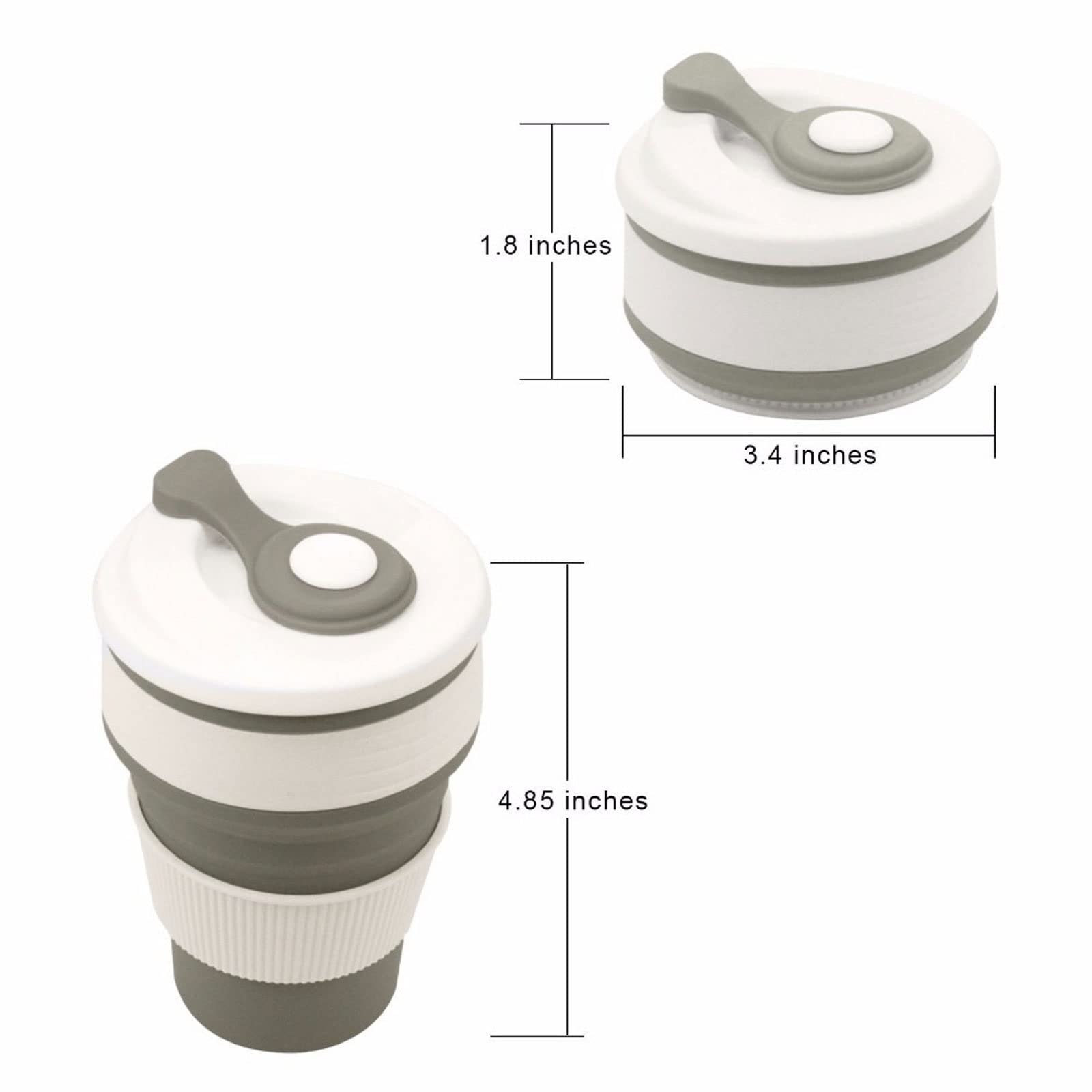 Reise-Kaffeetasse, Kaffeetassen, zusammenklappbare Silikontasse, Faltbare Wassertassen, kostenlose Trinkgeschirr-Tasse in Lebensmittelqualität (Beige)
