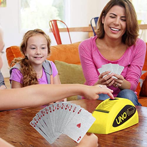 Wasserdichte Spielkarten - Coole Plastik-Pokerkarten für Kinder & Erwachsene - Familienparty Spiel Playing Cards, Silber (1 Stück)