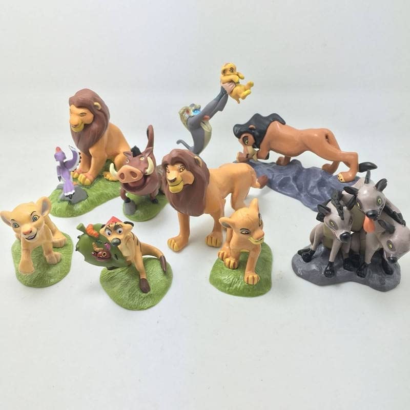 Magic Toyland Jungle Book Lion Action Figure - King Toys - Animal Toys - Set of 9 Pcs | Lot 5-9cm