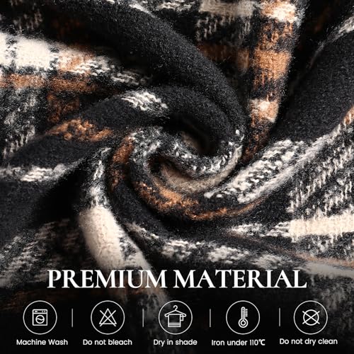 Winter Scarf for Women, Fashion Plaid Blanket Scarves with Fringe, Long Soft Scarf Shawl Wraps2