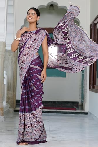 Image of MIRCHI FASHION Saree for Woman | Chiffon Floral Printed Breathable Occasional Sari with Blouse