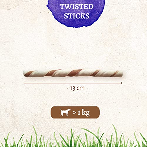 8in1 Delights Beef Twisted Sticks - gesunde Kaustangen für sensible Hunde, hochwertiges Rindfleisch eingewickelt in Rinderhaut, 35 Stück